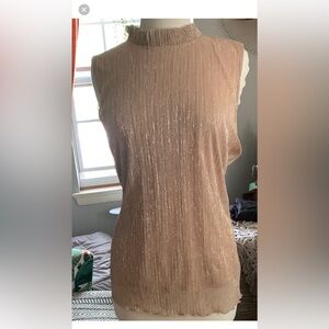 NWT Elegant Sleeveless Rose Gold Luxe Top size XL